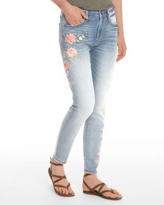 Driftwood Jardin Embroidered Skinny Jeans | Garnet Hill