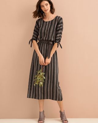 Tie-Sleeve Midi Dress | Garnet Hill