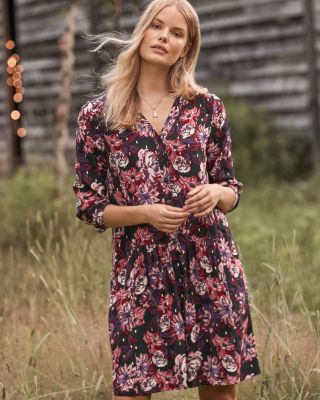 Dropwaist Button-Up Dress | Garnet Hill