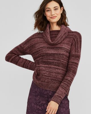 Ladies Cashmere Cowl Neck Sweater in Earl Grey (Size:Large)