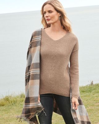 Cashmere Chunky-Rib Pullover | Garnet Hill