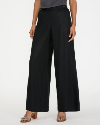 Button-Detail Wide-Leg Trousers | Garnet Hill