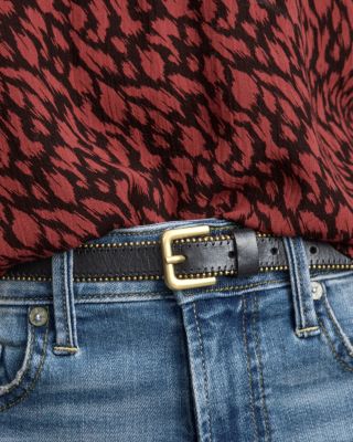 Garnet Hill Sylvia Leather Belt VGT LEATHER BIKER Belt,vintage Leather Belt,women Leather  main image 4