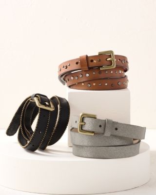 Suede Round Buckle Belt, Hats, Scarves & Gloves