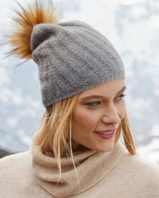 Cashmere Novelty-Stitch Hat | Garnet Hill display picture 1