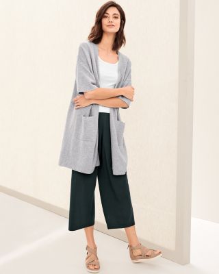 EILEEN FISHER Stretch-Cotton-Jersey Wide-Leg Cropped Pants