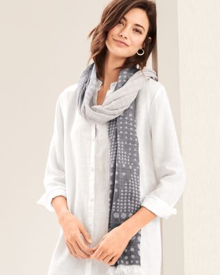 EILEEN FISHER Organic-Cotton Dot Scarf | Garnet Hill display picture 1