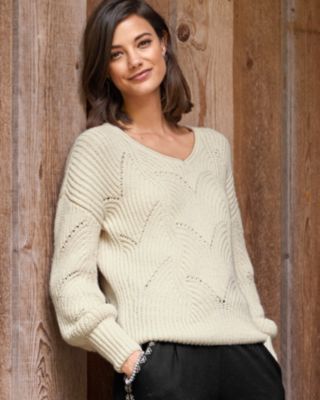 Alpaca V-Neck Sweater | Garnet Hill