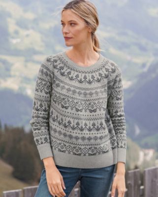 Cropped Boxy Fair Isle Sweater | Garnet Hill