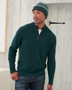 Men's Washable-Cashmere Ribbed Sweater
