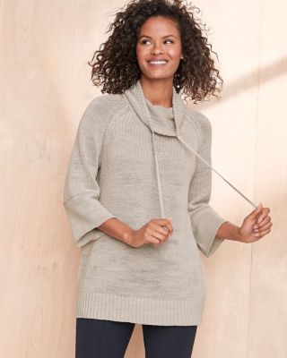 J. Jill Cotton Blend Cowl Neck Sweaters