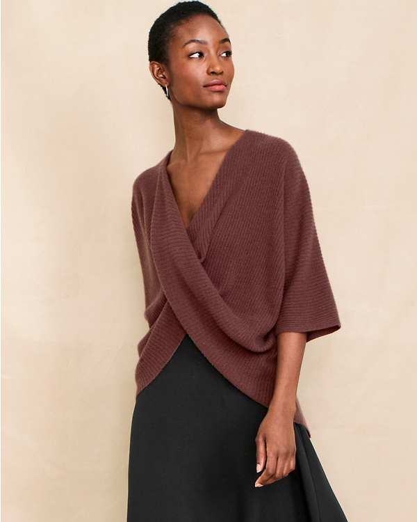 Recycled-Cashmere Twist-Front Sweater