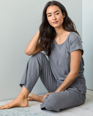 EILEEN FISHER Organic Cotton Banded Knit Pajamas Garnet Hill