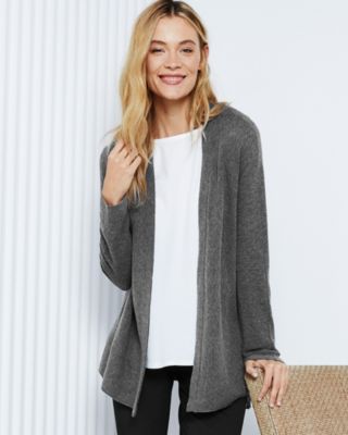 EILEEN FISHER Organic Cotton Silk Simple Cardigan Petite