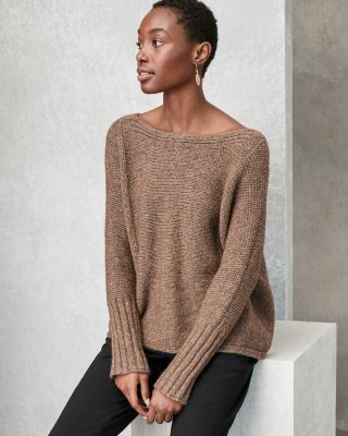 EILEEN FISHER Alpaca & Organic-Cotton Dolman-Sleeve Sweater