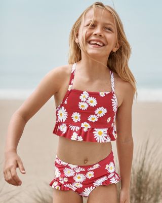 Girls High Waisted Ruffle Bikini Bottom