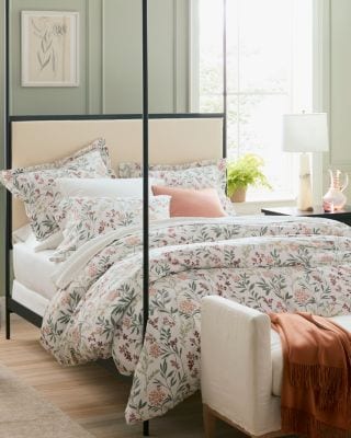 Adelle Wrinkle-Resistant Sateen Duvet Cover | Garnet Hill