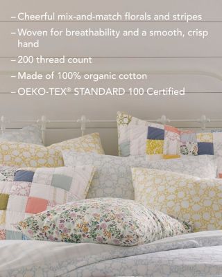 Siesta Patterned Organic-Cotton Percale Sheets | Garnet Hill