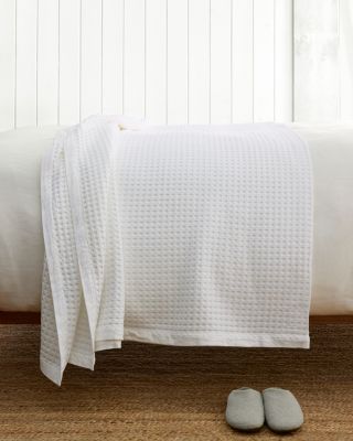 Chunky Waffle-Weave Organic-Cotton Blanket and Throw