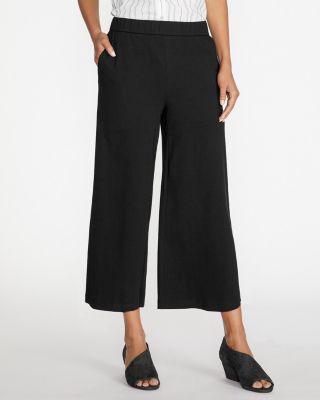 EILEEN FISHER Cotton-Jersey Straight Cropped Pants | Garnet Hill