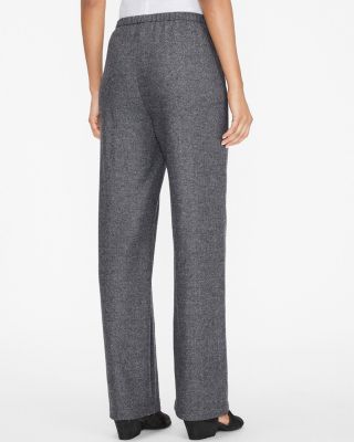 EILEEN FISHER Broken-Twill Wool-Flannel Ankle Pants | Garnet Hill