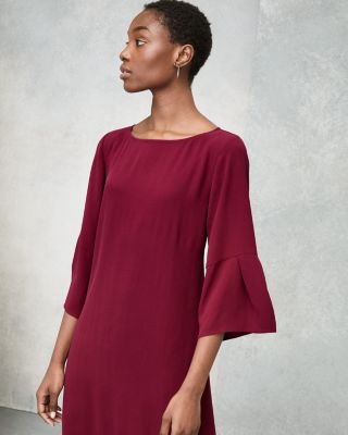 eileen fisher silk georgette dress Sheer Silk Georgette Layered Dress