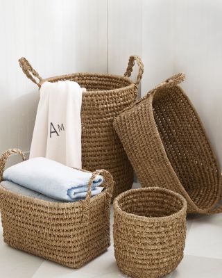 Storing towels in baskets hot sale