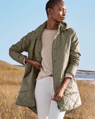 Coated-Cotton Quilted Jacket | Garnet Hill