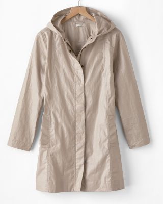 Coated-Linen Hooded Jacket | Garnet Hill