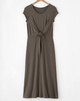 Garnet hill tie waist ruched knit dress best sale