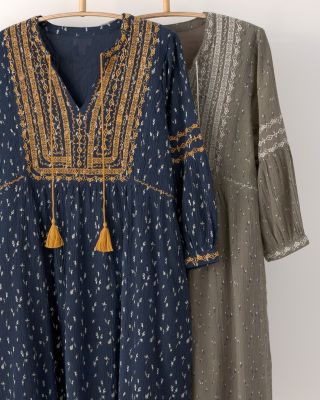 Artist Embroidered Gauze Dress | Garnet Hill