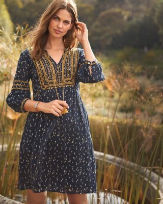 embroidered gauze dress GAUZE EMBROIDERED DRESS – COWGIRLCRAP main image 0