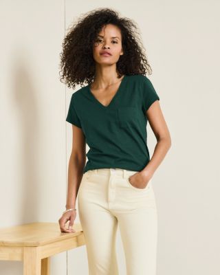 Weekender V-Neck Short-Sleeve Tee | Garnet Hill