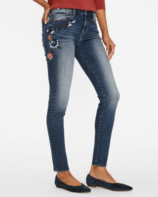 Driftwood Jackie Embroidered Floral Skinny Jeans Hill