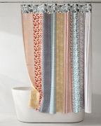 Camille Striped Patchwork Shower Curtain