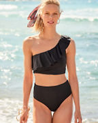 Garnet Hill Playa Ruffle-Shoulder Bikini
