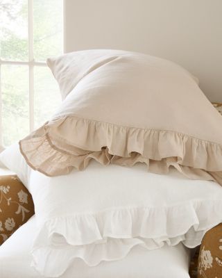 New Pottery cheapest Barn king linen ruffle duvet cover