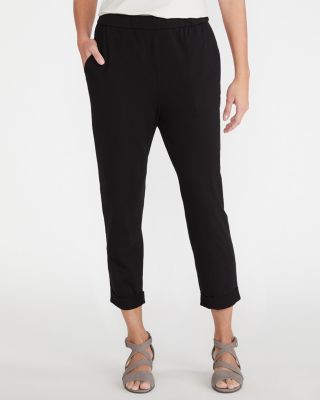 EILEEN FISHER Organic-Cotton-Jersey Cuffed Pants | Garnet Hill