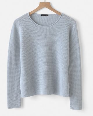 EILEEN FISHER Organic-Linen & Organic-Cotton Jewel-Neck Sweater