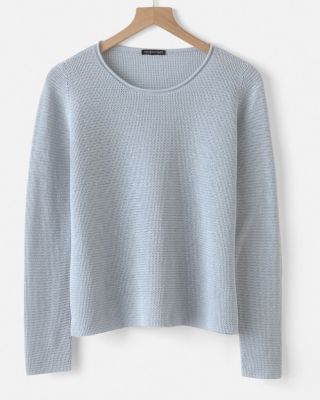 EILEEN FISHER Organic-Linen & Organic-Cotton Jewel-Neck Sweater ...