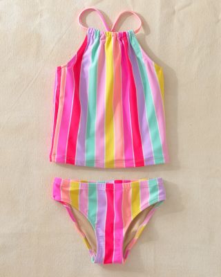 Girls' Shade Critters Stripe Tankini | Garnet Hill