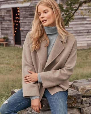 Cropped store wool coat