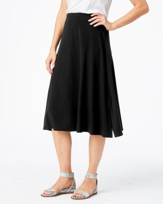 Side-Slit Knit Midi Skirt | Garnet Hill