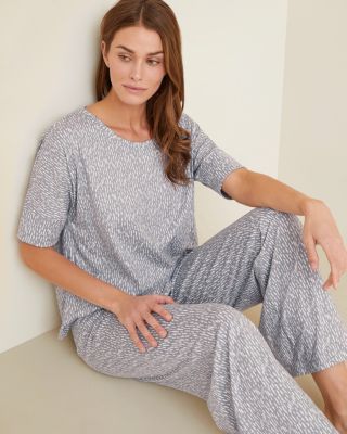 Relaxed Knit Fold-Over Pajamas | Garnet Hill