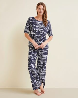 Relaxed Knit Fold-Over Pajamas | Garnet Hill