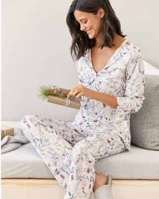 Twist-Front Knit Pajamas | Garnet Hill