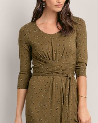 Ballet-Wrap Knit Midi Dress | Garnet Hill