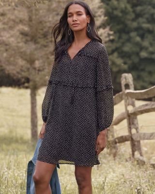 RuffleBodice Silk Dress Hill