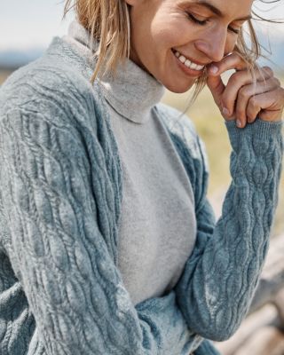 Essential Cashmere Cabled Cardigan | Garnet Hill