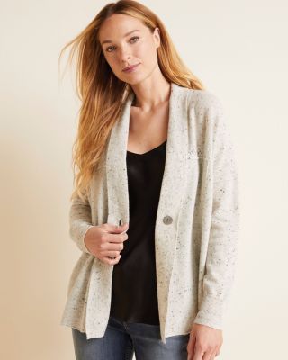 Recycled-Cashmere One-Button Cardigan | Garnet Hill